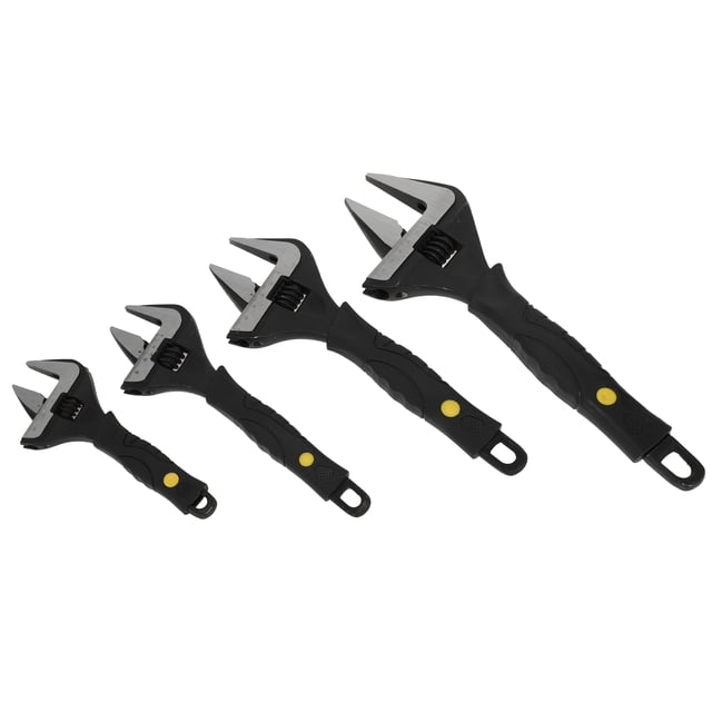 Juego de herramientas de llave ajustable de Unique Bargains con boca ancha de 6" 8" 10" y 12" de tamaño, ancho máximo de boca 34mm 36mm 50mm y 60mm