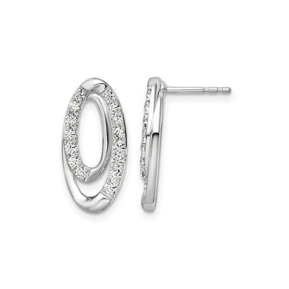3/5 Carat (Ctw SI-SI2, G-H) Lab-Grown Diamond Oval Earrings in 14K White Gold