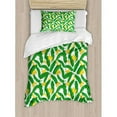 thumbnail image 3 of Botany Duvet Cover Set, Banana with Giant Tropical Palm Leaves Seasonal Nature Graphic, Decorative 3 Piece Bedding Set with 2 Pillow Shams, King Size, Hunter Green Yellow, by Ambesonne, 3 of 3