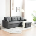thumbnail image 2 of Pemberly Row Fabric Sleeper Sofa with Storage Compartment in Dark Gray, 2 of 7