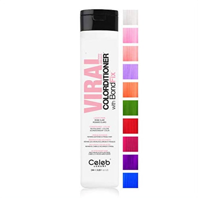 Celeb Luxury Viral Colorditioner, Professional Semi-Permanent Hair Color Depositing Conditioner, Light Pink