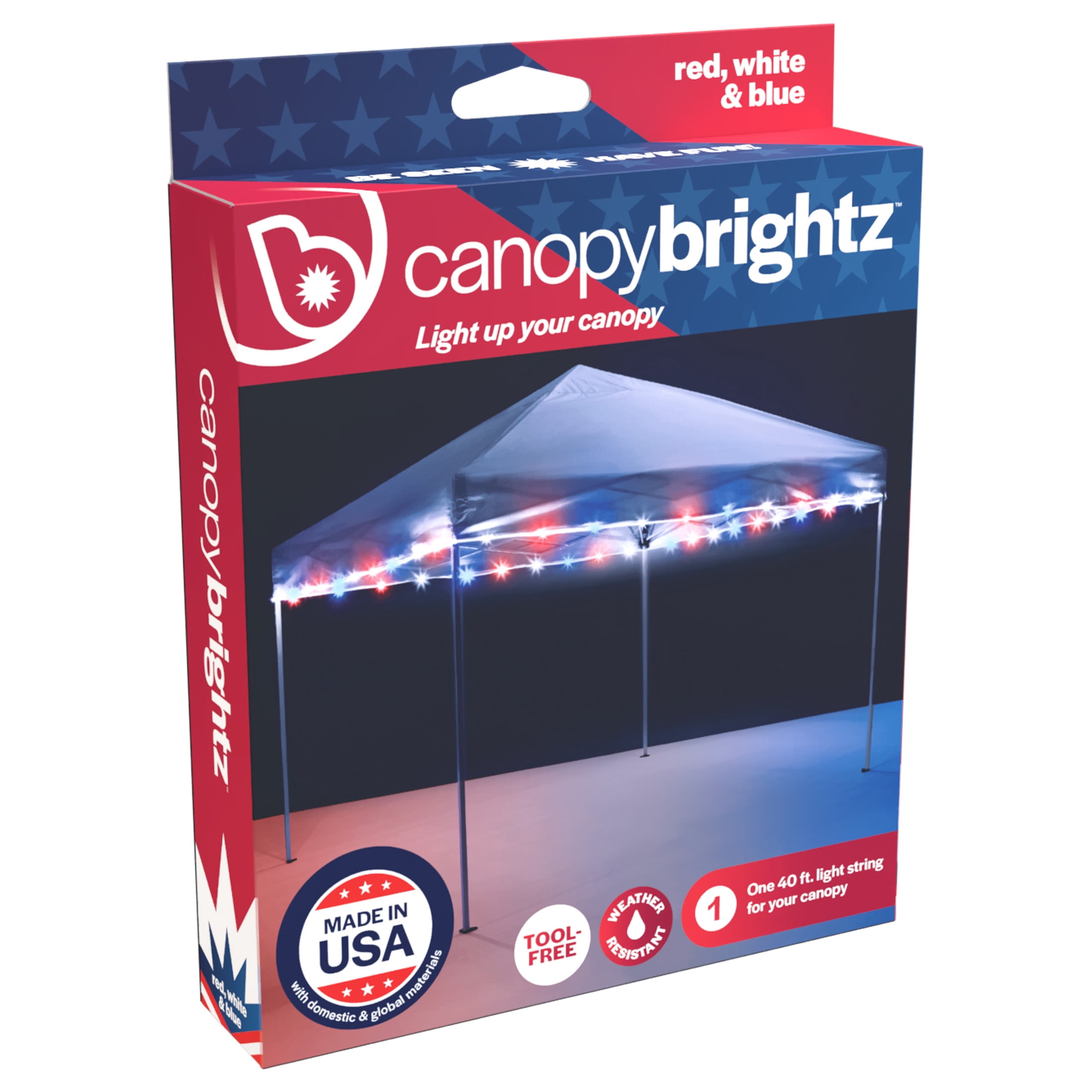 Canopy Brightz Patriotic LED Light String, Made in the USA