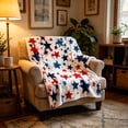 thumbnail image 6 of Twfbrm 4th of July Patriotic Throw Blanket, Red White and Blue Stars Pattern Flannel Blankets, Soft Warm and Lightweight Independence Day Decorative Blankets for Couch, Sofa, Bed, Car, Chair, 6 of 9