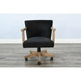 thumbnail image 3 of Pemberly Row Wood Farmhouse Natural Finish Rolling Office Chair, 3 of 12