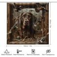 thumbnail image 2 of 4pcs Chocolate Labrador Shower Curtain Sets with Rugs, Toilet Lid Cover and Bath Mat, Mallard Duck Dog Nature Animal Bathroom Curtains Decor Shower Curtains, 72" X 72", 2 of 8
