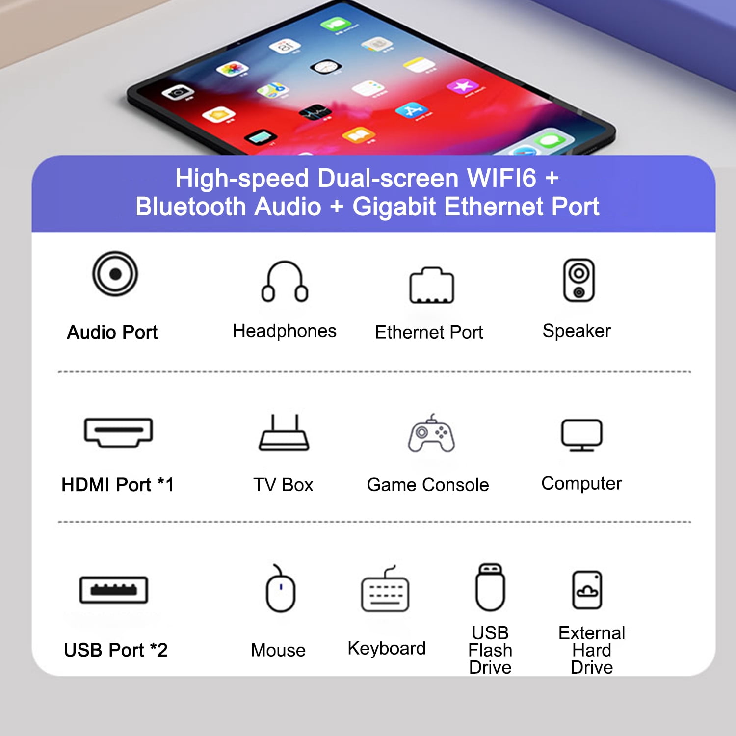 Smart Projector with WiFi 2.4G/5G & Bluetooth 5.1,Native 1080P,Portable Projector for Bedroom,Indoor & Outdoor Use,Auto Focus,220 ANSI