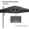 thumbnail image 7 of HOMPUS 9-12FT Cantilever Patio Umbrella 360°Rotation Rectangular Outdoor Umbrella, 7 of 7