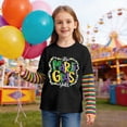 thumbnail image 4 of Unisex Kids Mardi Gras Shirts Boys Girls Striped Long Sleeve Shirt Funny Graphic Tee Tops Spring Summer Fashion Clothes Black 11-12 Years, 4 of 5