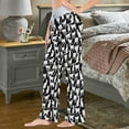 thumbnail image 3 of FREEAMG Chic Lifelike Floral Pattern Drawstring Lounge Wide Leg Pajama Sleepwear Bottom, 3 of 5