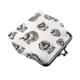 thumbnail image 4 of Lady Leather Wallet Zero 4.13 X 4.52 In Three-Dimensional Buckle Design Small Portable Easy Opening And Closing Cute Gray Raccoon, 4 of 5
