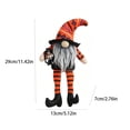 thumbnail image 3 of Halloween Faceless Gnome Doll, Striped Long-Leg Witch Hat with Broom Figurine, Spooky Tabletop Ornament for Home Party Home Shelf Mantel Decor, 3 of 6