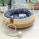 thumbnail image 3 of Summer Cat Bed Woven Removable Upholstery Sleeping House Cat Scratch Floor Rattan Wear-resistant Washable Cat Pet Supplies ShopWise Round, 3 of 7