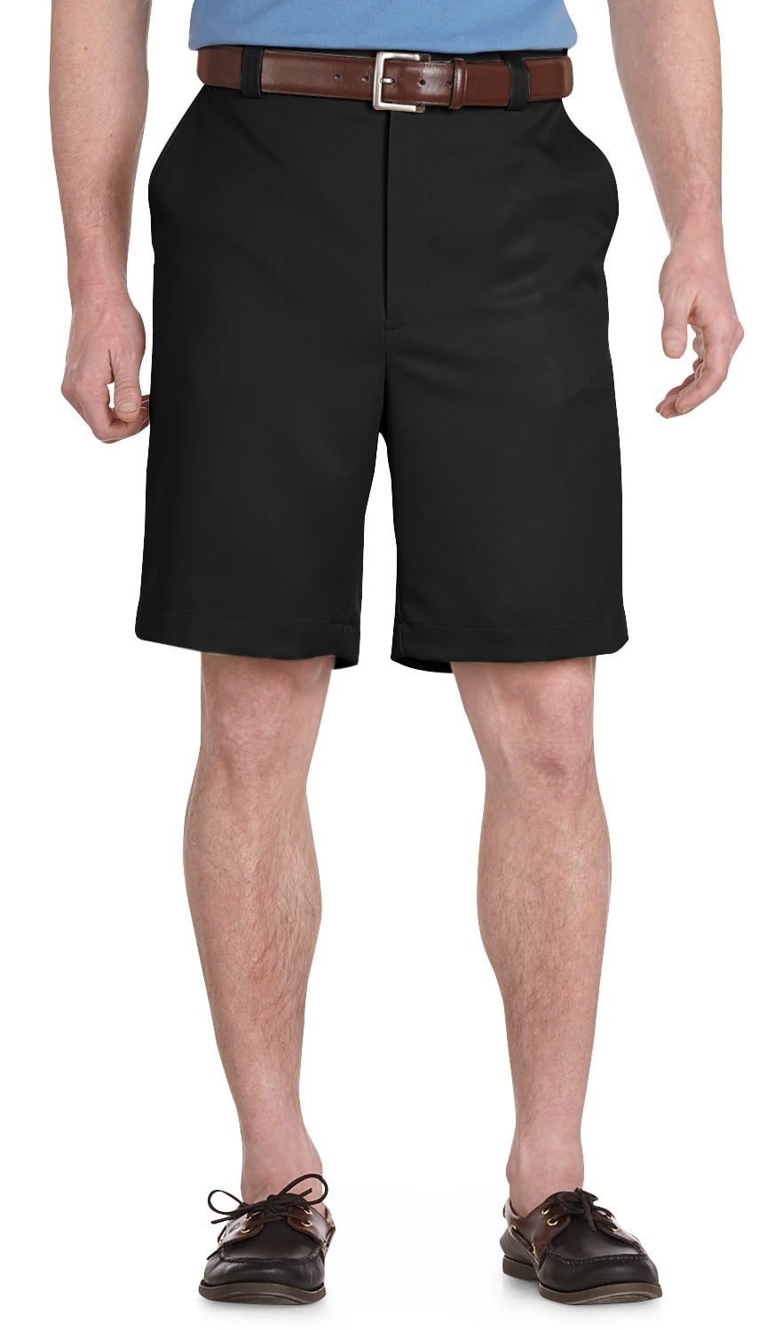 Oak Hill by DXL Big and Tall Flat-Front Waist Relaxer Microfiber Shorts 