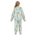 thumbnail image 3 of Fluffy Pajamas Set Fuzzy Winter Warm Pj Sets Pullover Tops and Long Pants Cute Capybara and Daisies X-Small, 3 of 8