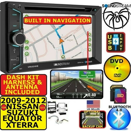 TOUCHSCREEN CD/DVD GPS NAVIGATION SYSTEM BLUETOOTH USB/SD CAR RADIO STEREO PKG