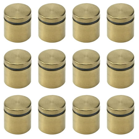 

12-Pack 3\\/4 x 1-1\\/5 Stainless Steel Glass Standoff Mounts Wall Standoffs Advertising Nails Hardware Polished Gold