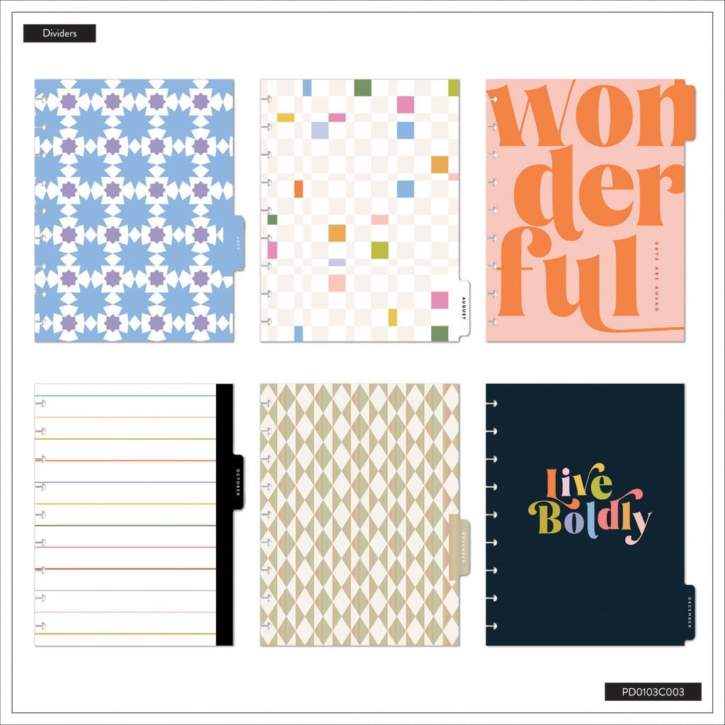Happy Planner Vegan Leather Disc Bound Dated Planner-Pop Splash Patchwork; Jan '26 - Dec '26