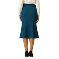 thumbnail image 3 of INSPIRE CHIC Women's Elegant Fishtail Skirt High Waist Belted Work Midi Mermaid Skirts 2XL Lake Blue, 3 of 5