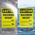thumbnail image 5 of 1pc Caution Maximum Height Ft. in. Warning Sign 40 Mil Aluminum Caution Waring Sign Ourdoo, 5 of 7