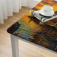 thumbnail image 5 of Acheng Sunset Bird Square Tablecloth Waterproof Resistant Fabric 100% Polyester Fiber 40*40, 5 of 8
