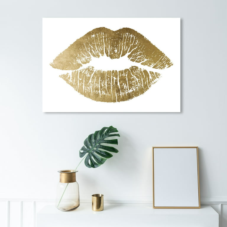 Louis Vuitton Lips (Maroon/Gold) Fashion Glam Pop Art Modern Graffiti Wall  Art