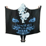 ASHLEIGH Hooded Blanket Robe with Sleeves Design for Men Women Kids 50x60 inch Mermaid