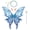 Blue, variant on Doomiva Butterfly Fairy Wings Set with Elf Ears Flower Headband Fairy Wand Glittery Blue One Size