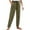 Green, variant on Spring Dress Pants for Women 2025 New Women's Cotton Linen Straight Leg Pants Elastic Drawstring Casual Trousers with Pockets Summer Beach Pants Green XXL