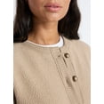 thumbnail image 6 of Time and Tru Women's Fleece Button Up Jacket, Lightweight, Sizes XS-XXXL, 6 of 7