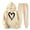 Beige, variant on successthop 2 Piece Matching Lounge Sets for Women Long Sleeve Hoodie and Jogger Sweatpant Heart Fall Winter Sportwear