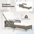 thumbnail image 3 of Gymax Chaise Longue de Patio Extérieure Réglable à 6 Positions avec Dossier, Coussin et Oreiller, 3 of 7