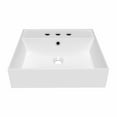 thumbnail image 2 of Whitehaus 20" Rectangular Wall Mount Basin with Widespread Faucet Drilling and Overflow, 2 of 7