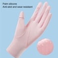 thumbnail image 3 of NIBOLOG 1 Pair Anti-slip Silicone Fingertip Opening Summer Gloves Buttons Cuff Ladies Anti-UV Ice Silk Thin Gloves for Outdoor, 3 of 8