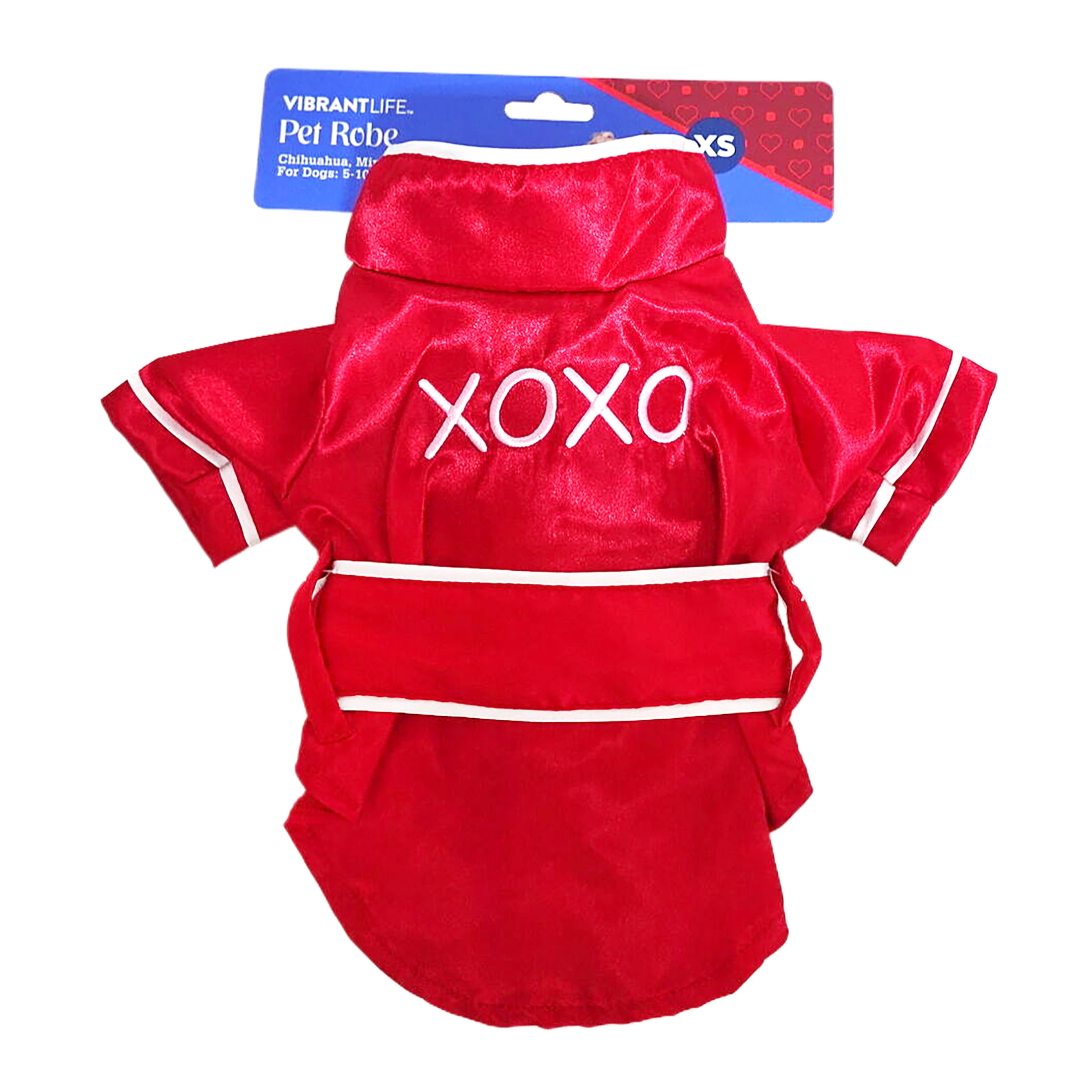 Vibrant Life Valentine's Day Pet Robe, XOXO, Red, X-Small