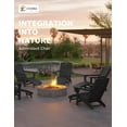 thumbnail image 2 of Folding Adirondack Chair Set of 4 with Retractable Ottoman Footrest, Wood Grain HDEP All Weather Fire Pit Chair with 2 Cup Holders for Outdoor, Classic Black, 2 of 9