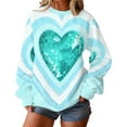 thumbnail image 2 of YueHuiYing Valentine Lover's round-neck Sweatshirt for Womens Love Heart Grahic Long Sleeve Shirt Casual Valentines Gifts Pullover Tops, 2 of 9
