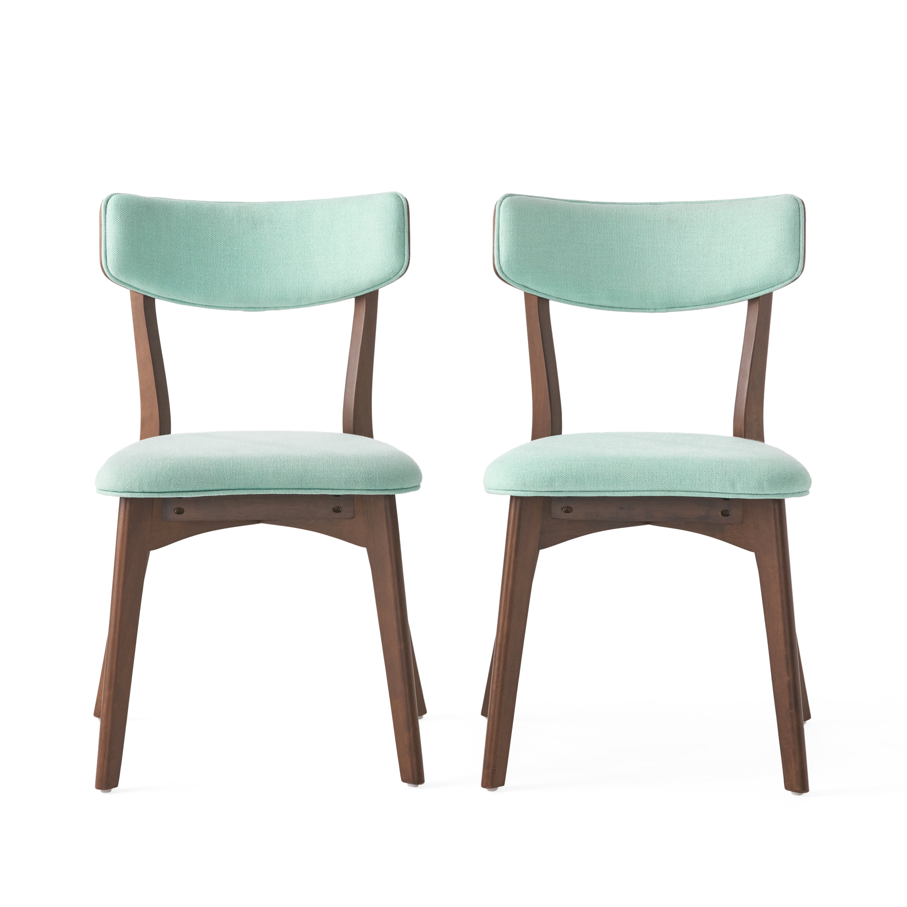 Molly Mid Century Modern Fabric Dining Chairs with Rubberwood
