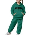 thumbnail image 6 of Gaexia Toddler Kids Long Sleeve Hoodie and Pants Set Soft Warm Pullover Outfit for Girls and Boys All Season Casual Playwear,Green,12-13 Years, 6 of 7