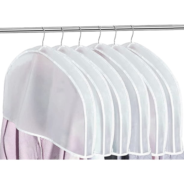 Bolsa ancha para cubrir los hombros de la ropa (juego de 12) Organizador de traje de armario colgante transpirable Mantener la ropa limpia en el hombro,