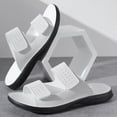 thumbnail image 5 of Rokment Mens Orthotic Arch Support Walking Sandals Comfortable Beach Casual Suede Adjustable Ankle Strap Open Toe Backless Slides Slippers Summer White Size 10.5, 5 of 6