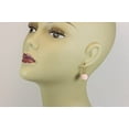 thumbnail image 5 of 14k Yellow Gold Filled Opal Earrings Soft Pink Round Smooth Simple Dangle Drops Goldtone Beaded Designed for Adult Women, 5 of 5