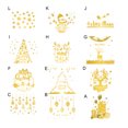 thumbnail image 5 of D-GROEE Christmas Window Clings Stickers Golden Glittler Snowflake Decorations for Winter Xmas Party Supplies with Christmas Tree Snowman Santa Reindeer Snowflake and More Designs, 5 of 8