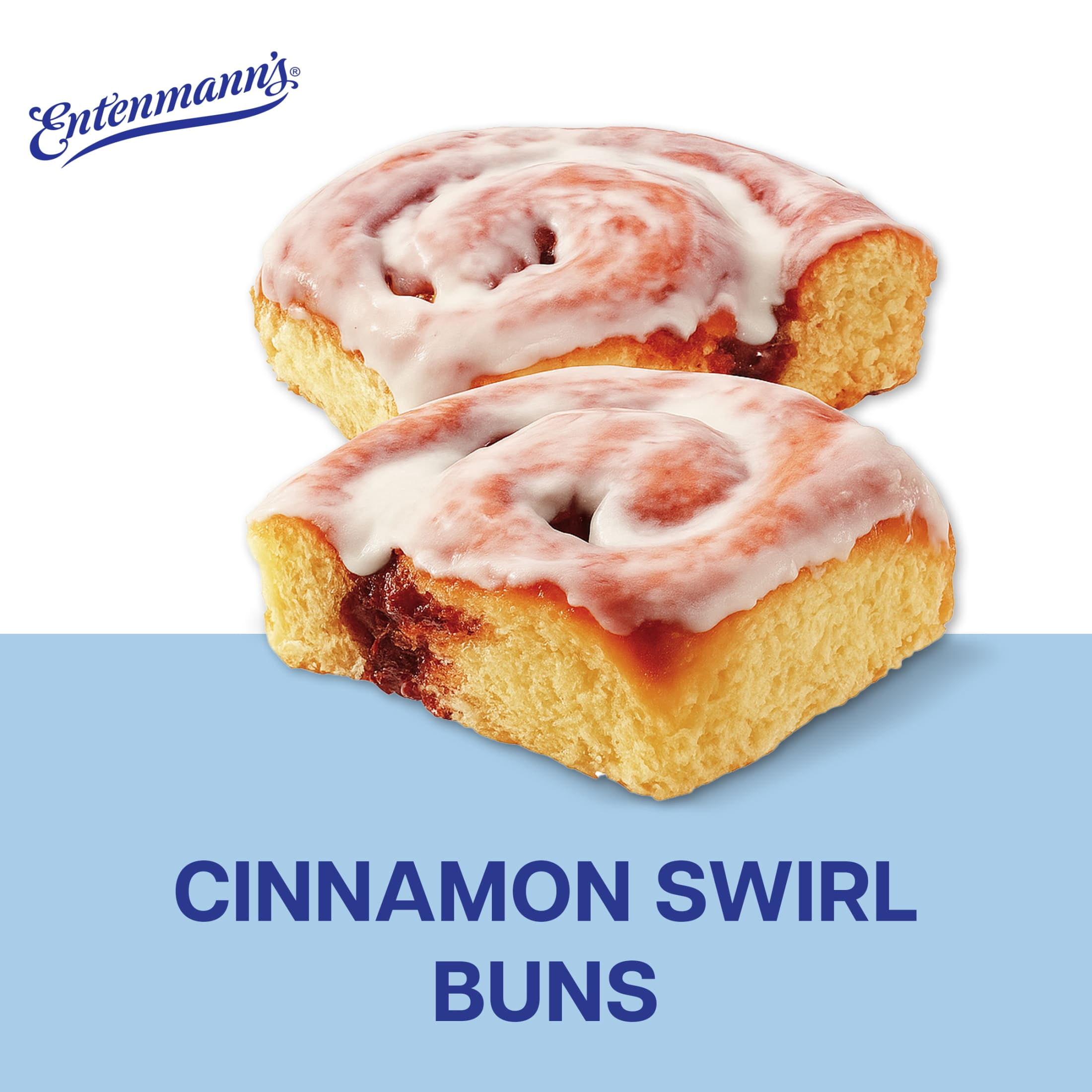 Entenmann's Cinnamon Swirl Buns, 18 oz, Sweet Glazed Rolls, Kosher