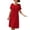 A135-Red, variant on Women's Summer Casual Short Sleeve Midi Dress Textured Shift Dress Round Neck Casual with Side Slits