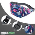 thumbnail image 3 of Bolso de pecho multicapa informal de moda para deportes al aire libre, fitness, teléfono móvil, riñonera, color rosa, 3 of 5