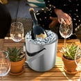 thumbnail image 6 of Ice Bucket, Stainless Steel Ice Bucket Ice Bucket Including Tongs, Lid, Strainer, Stainless Steel Cup and Carrying Handle - 1.3L, 6 of 8