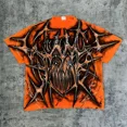 thumbnail image 1 of Y2k New Devil Skull Impreso Desgastado Manga Corta Hombres Y2k Street American Casual Algodón Cuello Redondo Camiseta Oversize Mujeres, 1 of 3
