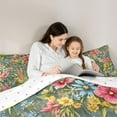 thumbnail image 5 of Feelyou Spring Plant Botanical Full Size Comforter Sets, Spring Flower Floral Bedding Comforter Set, Vintage French Style Reversible Bedding Sets, Ultra Soft Bedroom Decor, 3-Piece, 5 of 8