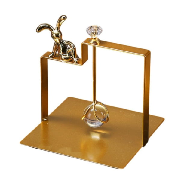 Servilletero Dispensador de Pañuelos Moderno Adorno de Superficie Lisa Base Estable Pañuelo oro
