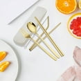 thumbnail image 6 of Korean Stainless Steel Cutlery Set, Knife, Fork, Spoon, Chopsticks, Straw, Brush, Storage Bag, Eco-Friendly Portable 7-Piece Dining Set, 6 of 6